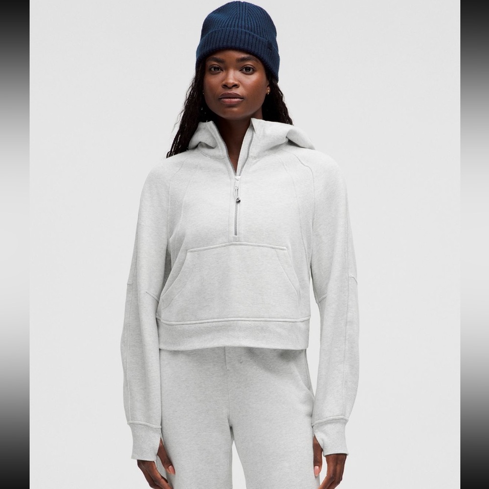 Scuba Oversized Half-Zip Hoodie in 'Heathered Core Ultra Light Grey' M/L